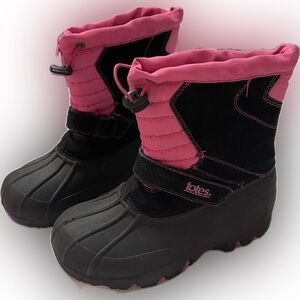 totes Kids Pink and Black Rain & Snow Boots